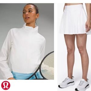 Lululemon White Tennis Skirt & Track Jacket set